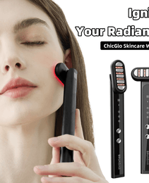woman glide bruadar red light therapy wand on her face